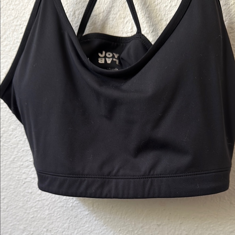 JoyLab Black Ruffle Sports Bra - Picture 2 of 6